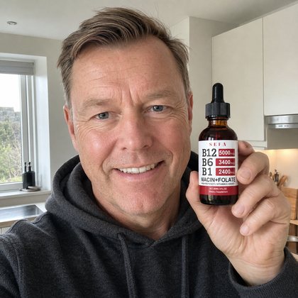 Icelandic customer holding SEFA B-Complex Drops