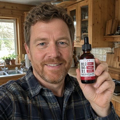Icelandic customer holding SEFA B-Complex Drops
