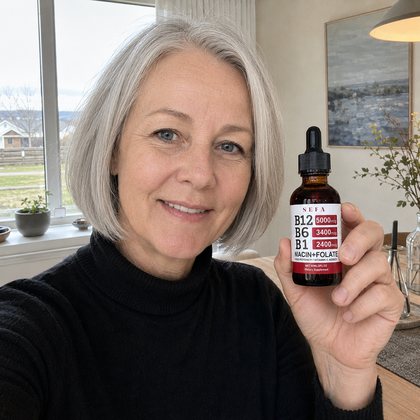 Icelandic customer holding SEFA B-Complex Drops