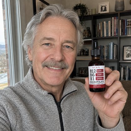 Icelandic customer holding SEFA B-Complex Drops