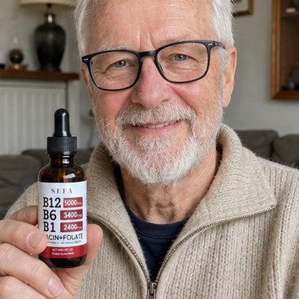 Icelandic customer holding SEFA B-Complex Drops